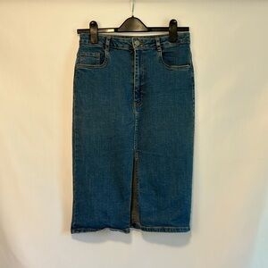 Zara midi denim skirt